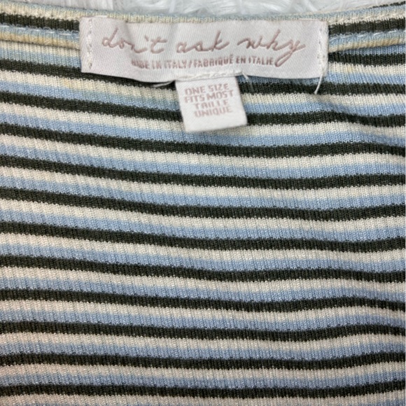 DON'T ASK WHY Stripped Button Front Dress with Bow Straps Made in Italy n16 - Picture 5 of 7